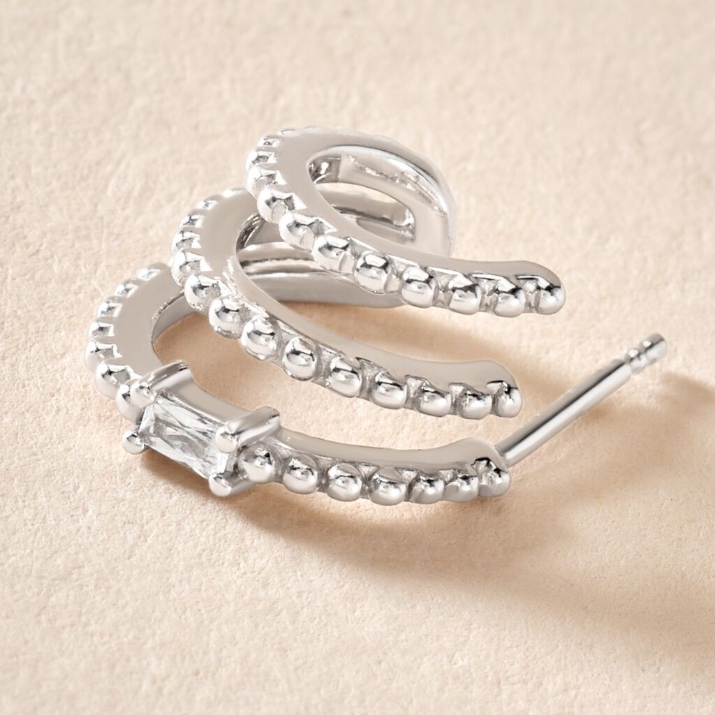 Créoles Cailin Argent Blanc Oxyde De Zirconium
