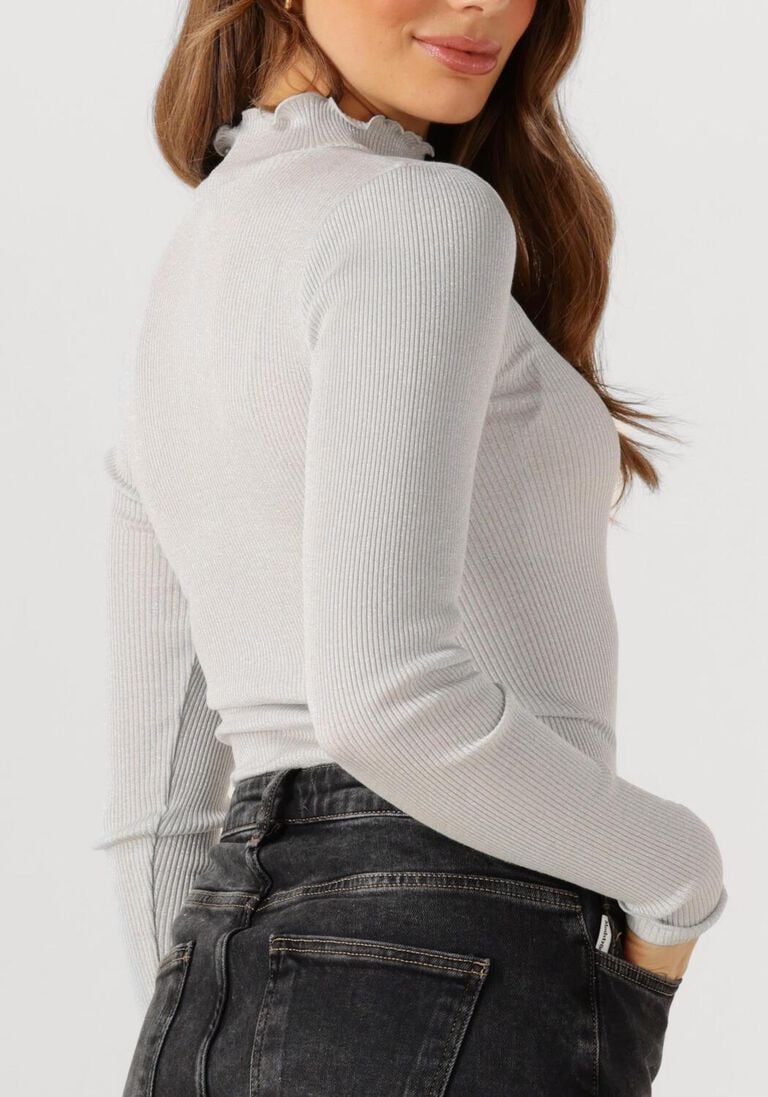lichtgrijze rosemunde top boston turtleneck w/ lurex