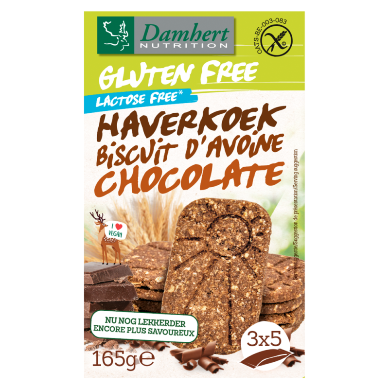 Damhert Haverkoekjes Chocolade Glutenvrij 165g