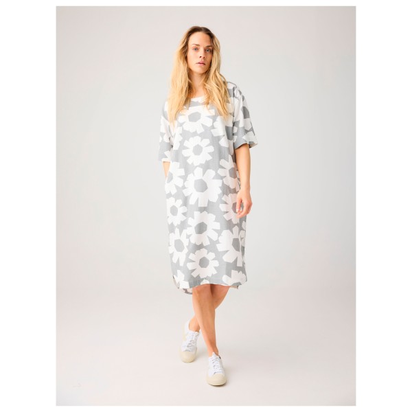 KnowledgeCotton Apparel - Women's Linen-Mix Printed T-Shirt Dress - Robe