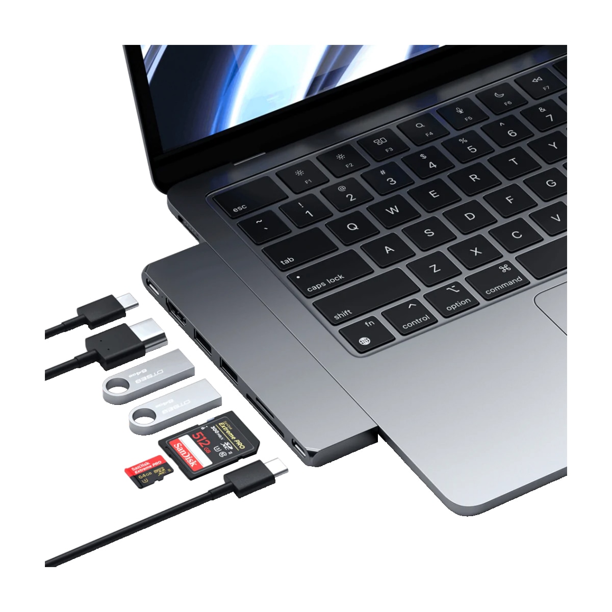 Satechi USB-C Pro Slim USB hub (grey)