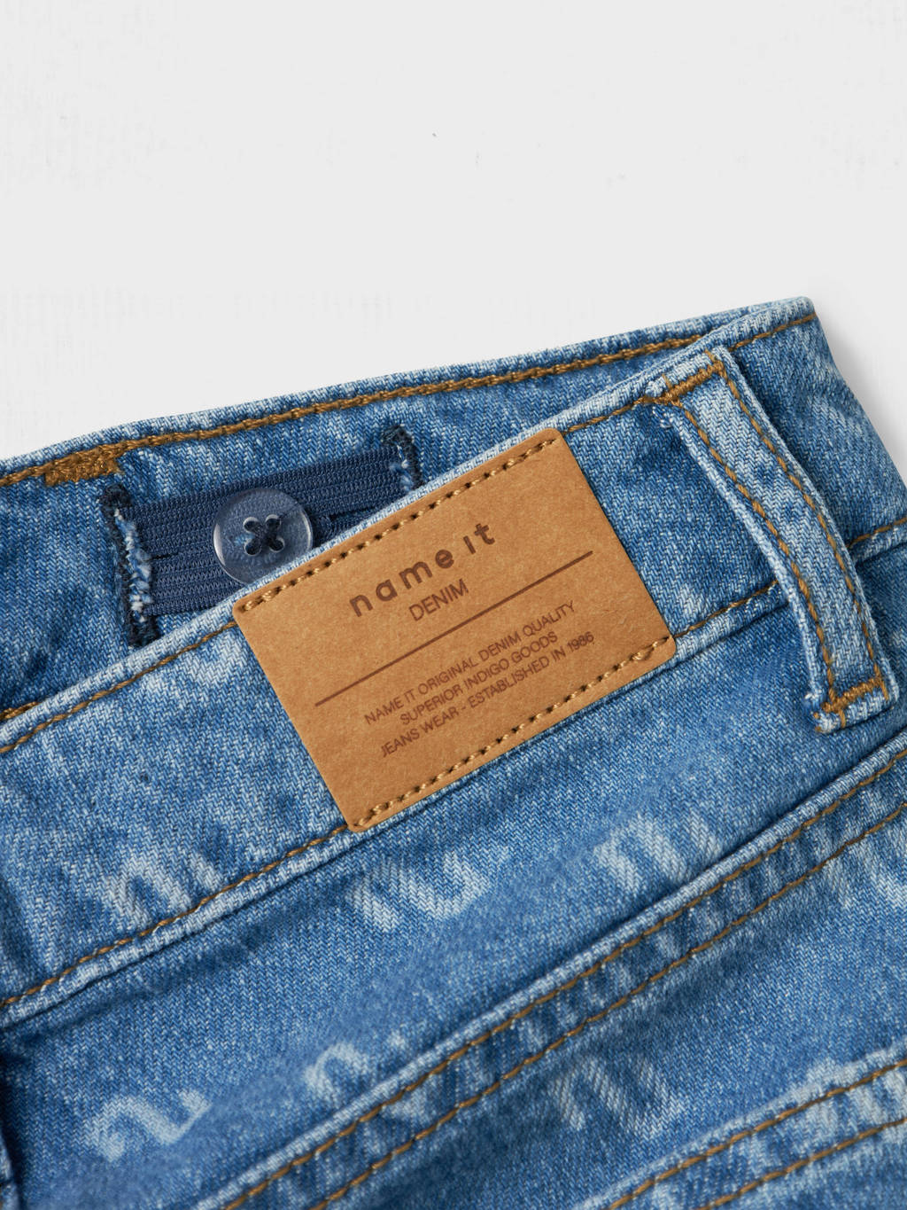 NAME IT wide leg regular waist jeans medium blue denim