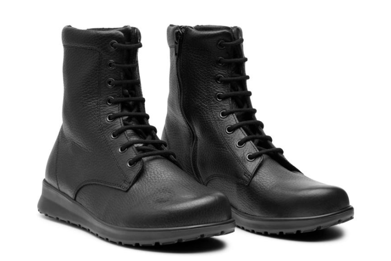 NEW FEET Støvle, Glat læder, sort