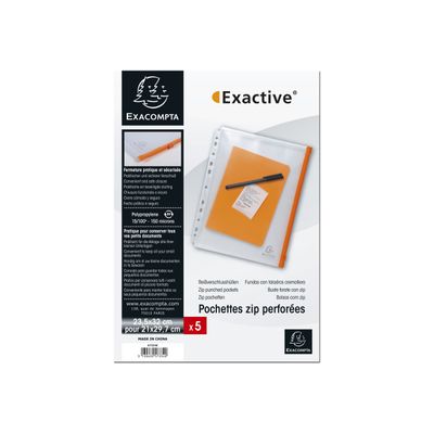 Exacompta Exactive - valisette à fermeture éclair - A4 - crystal translucide (pack de 5)