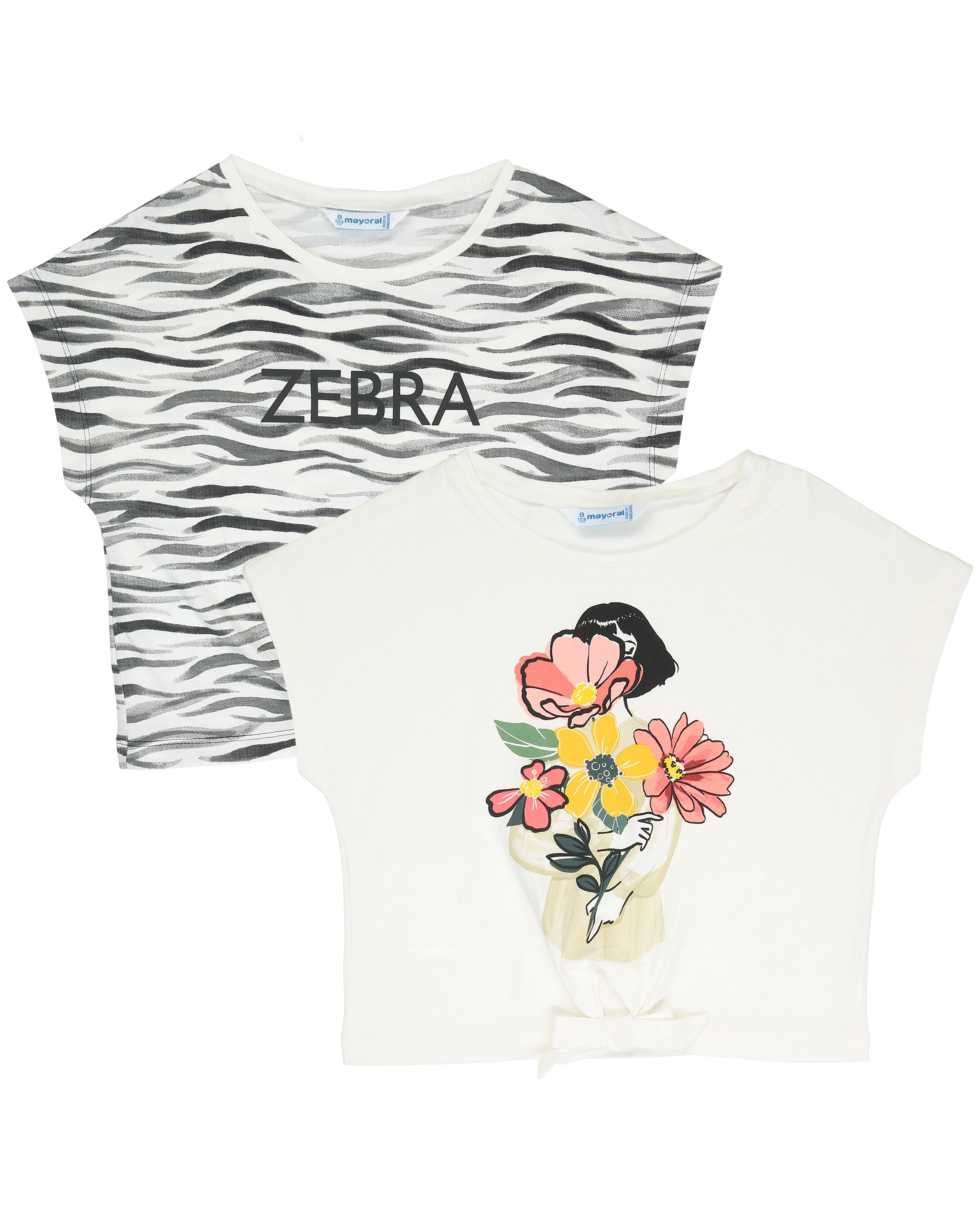 T-Shirt ZEBRA 2er Set in schwarz/weiß