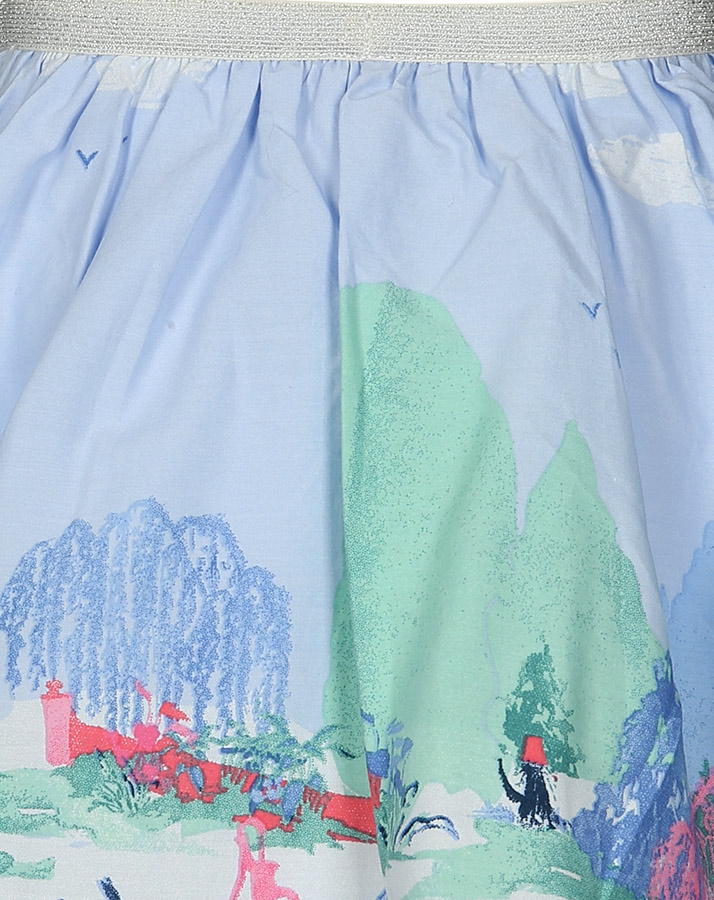 Rock CAROUSEL SHED BORDER mit Glitzer-Bund in pastellblau