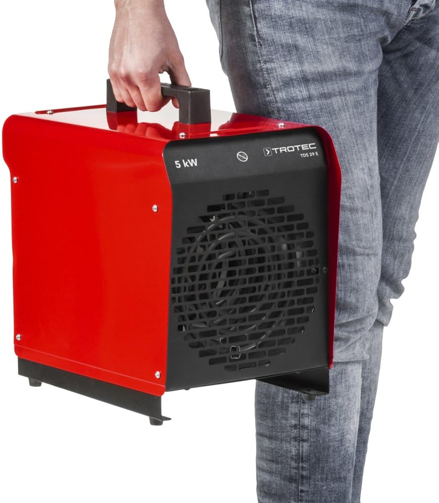 TROTEC Heizlüfter TDS 29 E – Heizleistung 2,5 kW / 5 kW – Bauheizer Luftmenge 430 m³/h – Heizgebläse für Werkstatt, Industrie, Halle, Garage