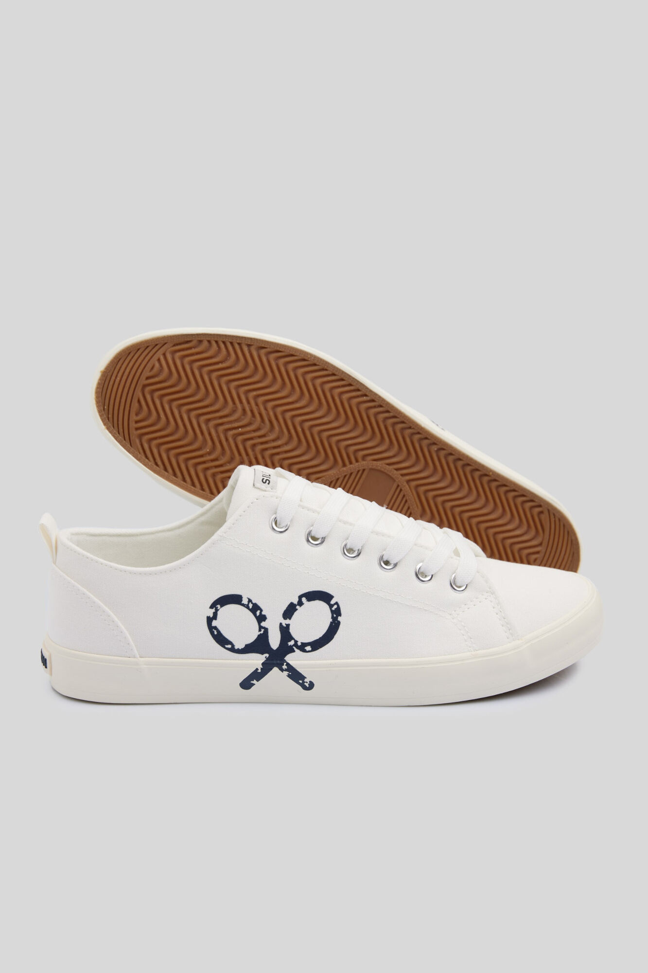 Tênis de lona branco estampado - Branco