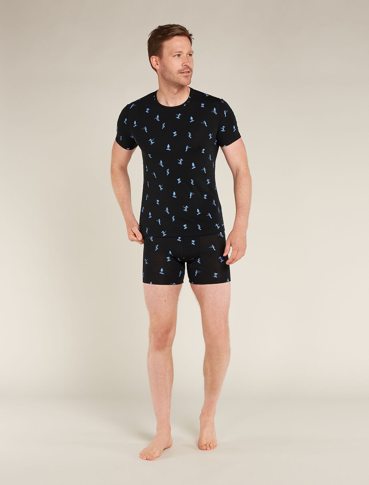 Merino 150 Anatomica Boxers Ski Day Herre Black/AOP
