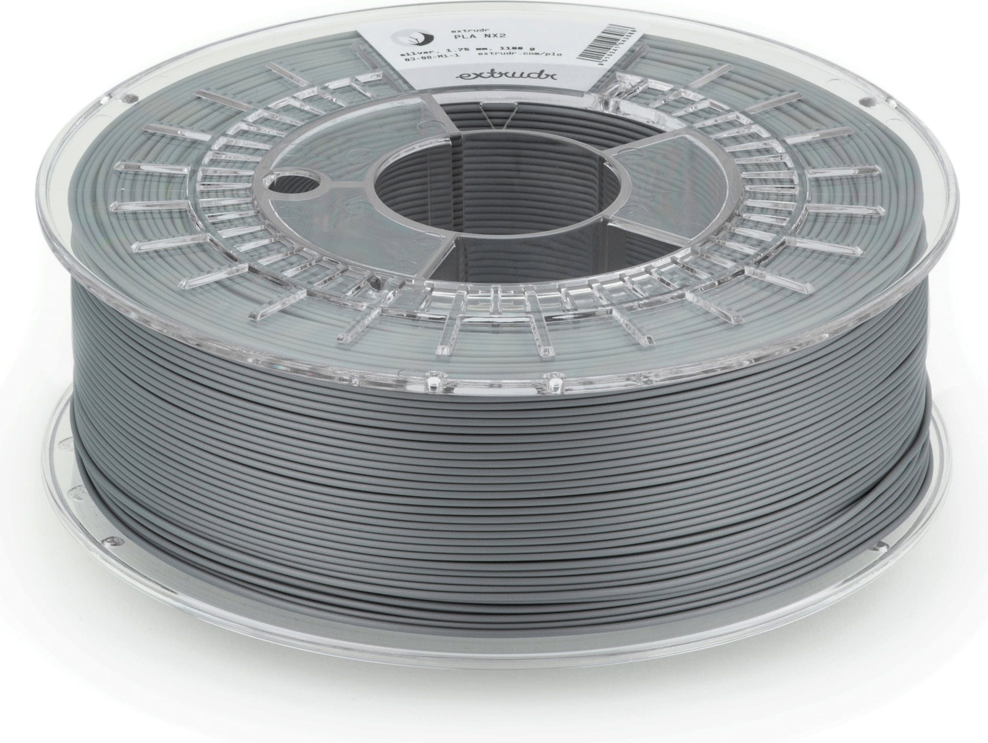 Extrudr  PLA NX2 Matt Metallic Grey, 1,75 mm / 1000 g    Next Evolution PLA in Metallic Grau