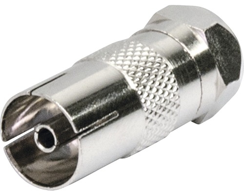 F-stekker/IEC-aansluiting adapter, zilver, Schwaiger UEST9300531