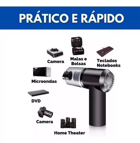 Aspirador Port&aacute;til Automotivo Casa Recarreg&aacute;vel Premium