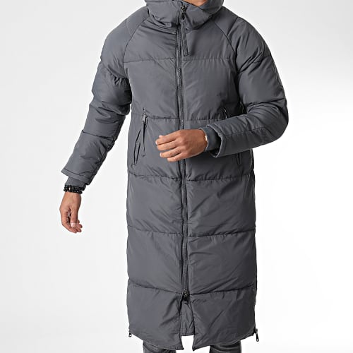 Doudoune Capuche Longue Gris