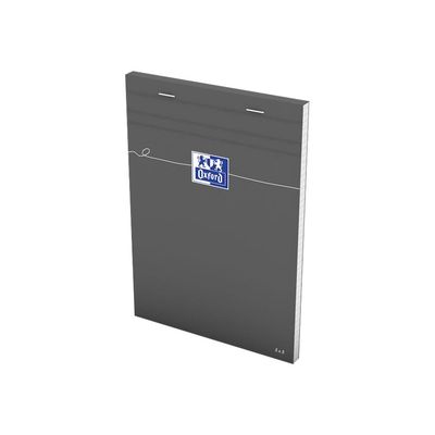Oxford - Bloc notes - A5 - 160 pages - petits carreaux - 80G - gris