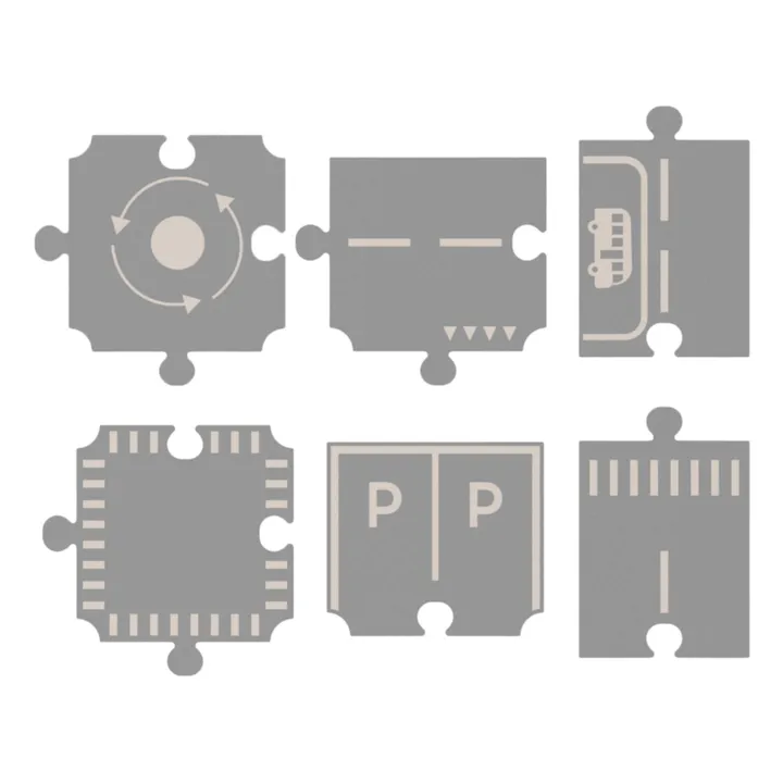 Liewood Puzzle route - Set de 6 | Ash grey/Sandy