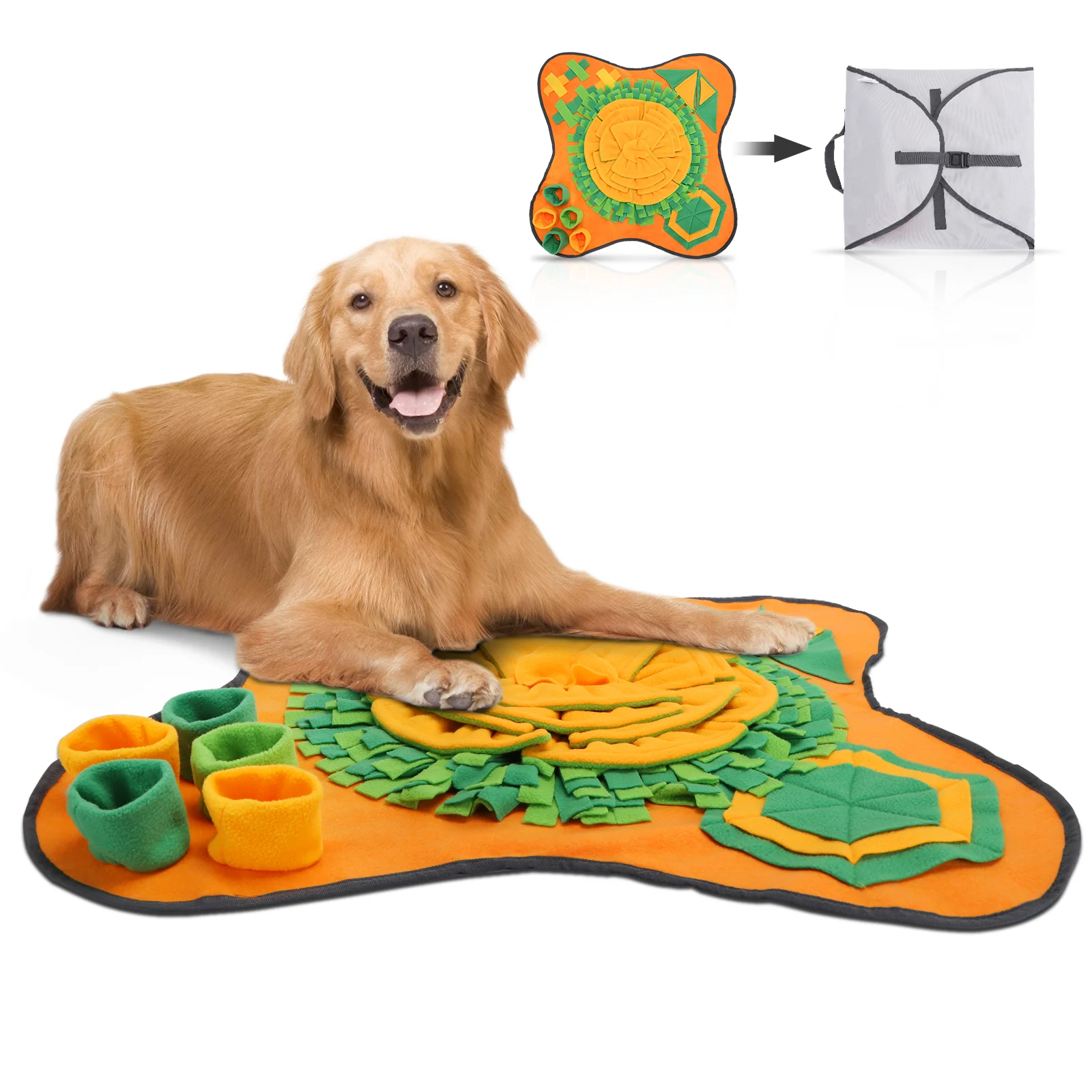 Tapete de Busca Nobleza para Cães, Brinquedo Interativo de Busca, Tapete Portátil para Treinamento de Busca de Alimentos, 70*70cm