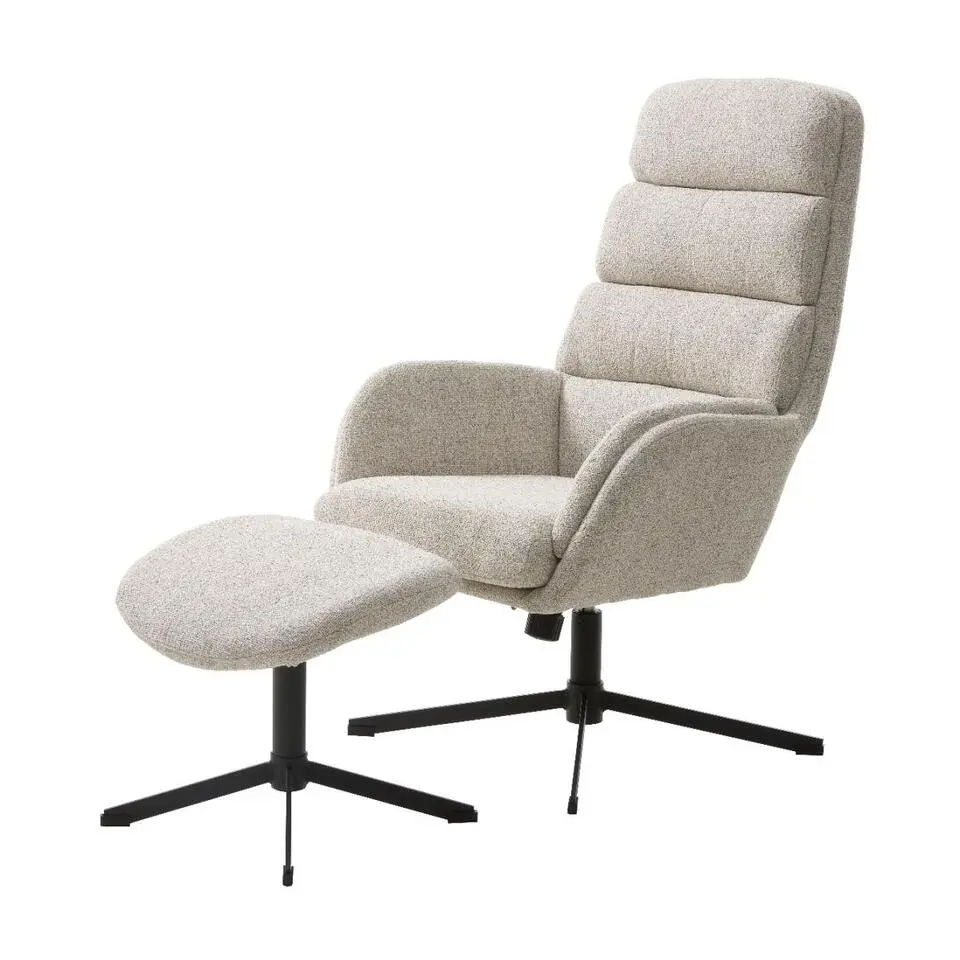 Nordic Home - Khan fauteuil met voetensteun - off white