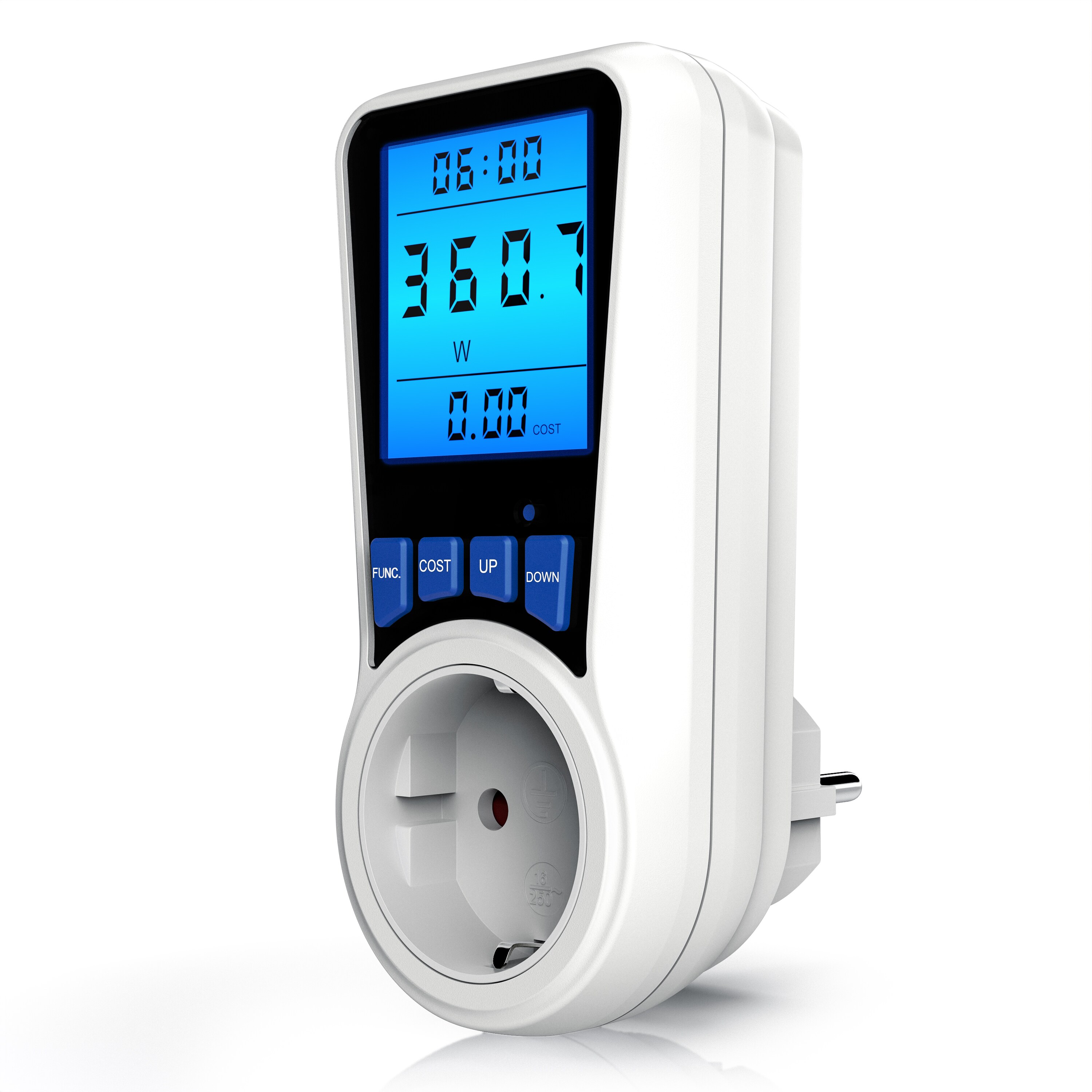 BEARWARE Energiekostenmessgerät Stromkostenmessgerät, max. 3680 W, Stromverbrauchszähler, Stromzähler