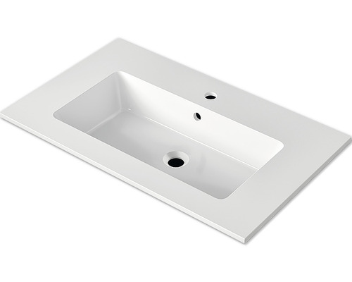 Badkamermeubelset NOBILIA Programma 1 BxHxD 81 x 169,1 x 48,7 cm, frontkleur eiken naturel, met wastafelmeubel en 2-deurs spiegelkast met LED-verlichting, greeplijst chroom mat 062