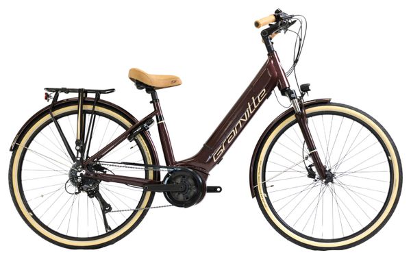 Vélo de Ville Électrique Granville E-Integrated 30 Unisex Shimano Acera 7V 400 Wh 700 mm Rouge Bordeaux