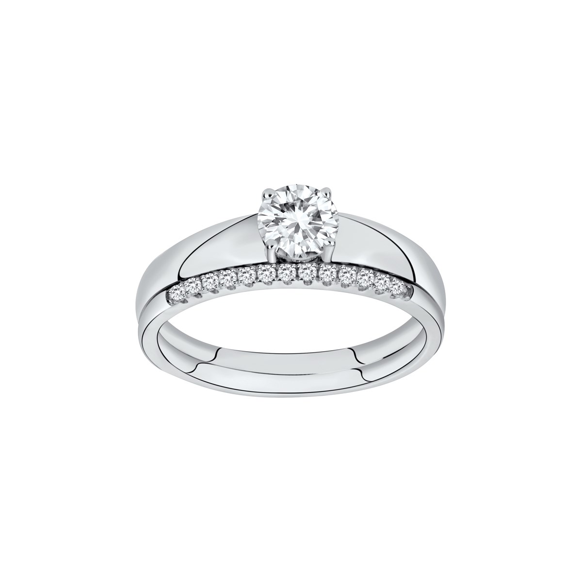 Bague de fiançailles en Argent avec oxyde de zirconium blanc