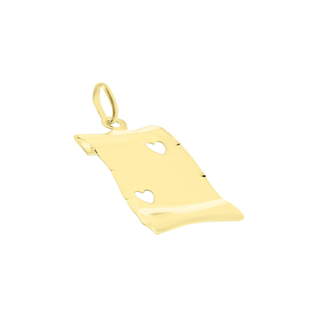 Pendentif Sirona Parchemin Message Or Jaune