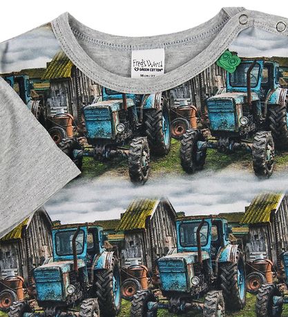 Freds World T-Shirt - Farming Foto - Graumeliert