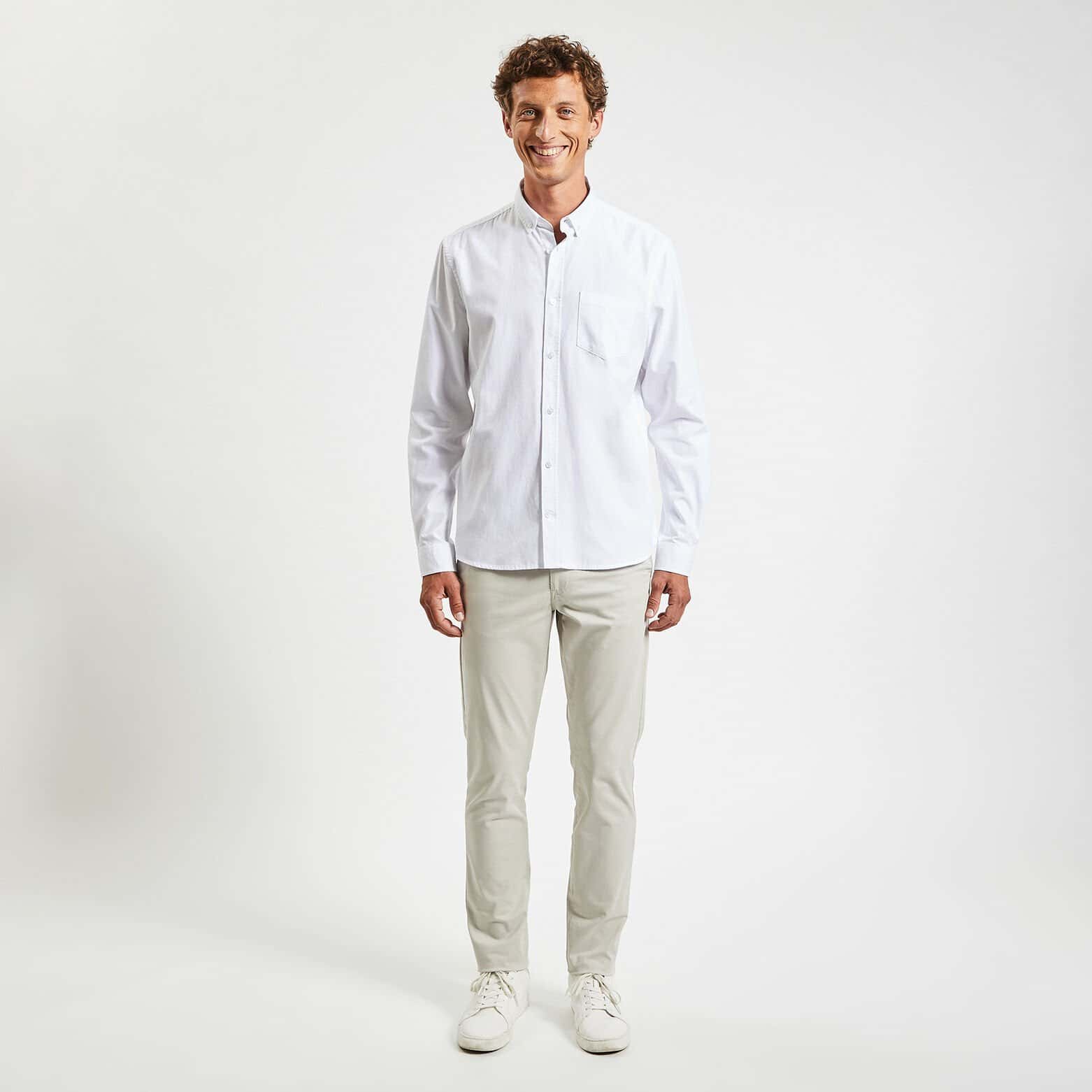 Chemise oxford unie 'le parfait by JULES' coton bi Blanc