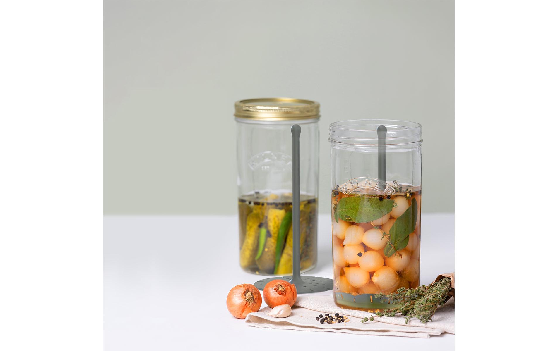 Gurkenglas mit Heber 1000 ml, 1 StückGlas für Gurken inklusive Silikondeckel und Luftschloss