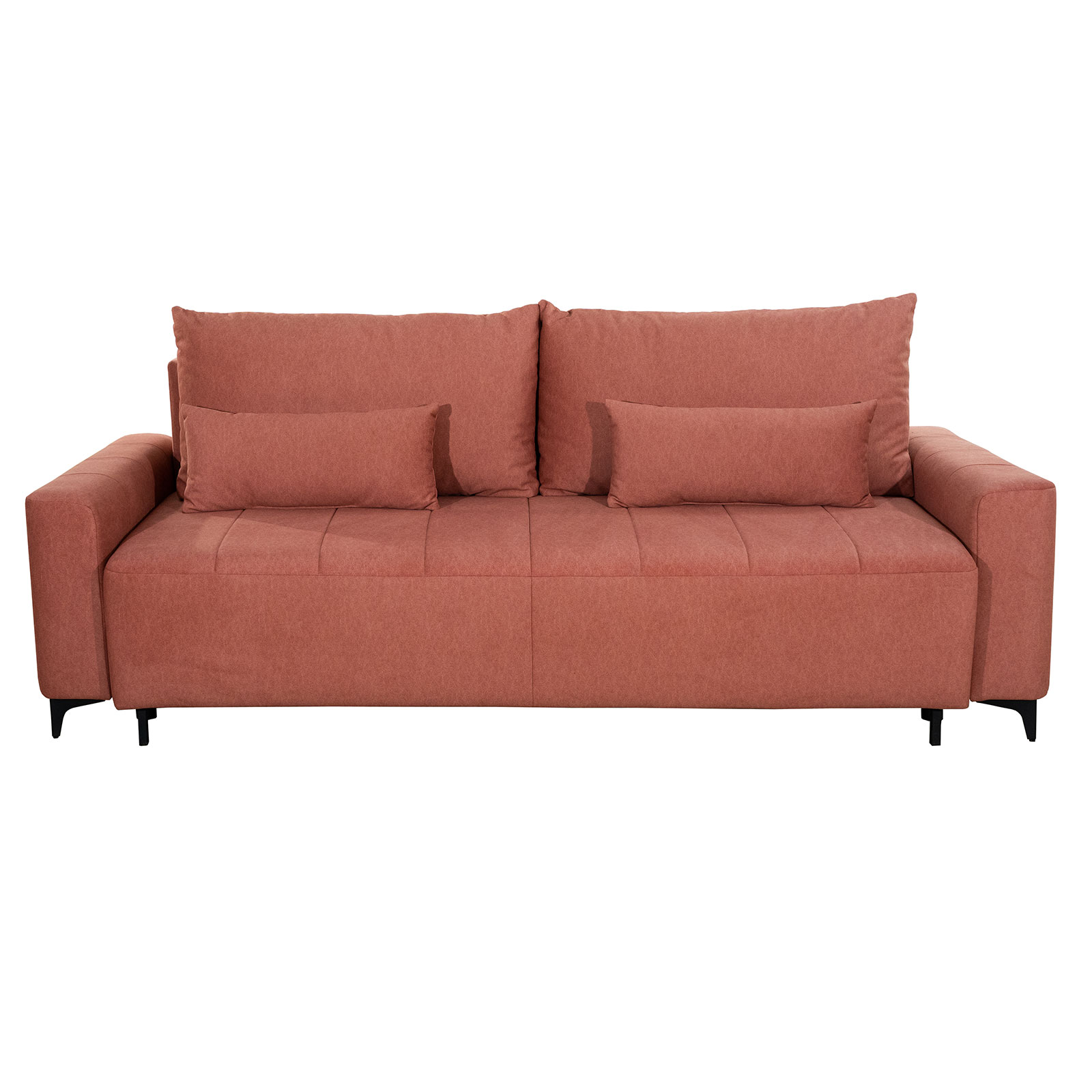 3-Sitzer Sofa - terracotta - Samt - mit Staukasten