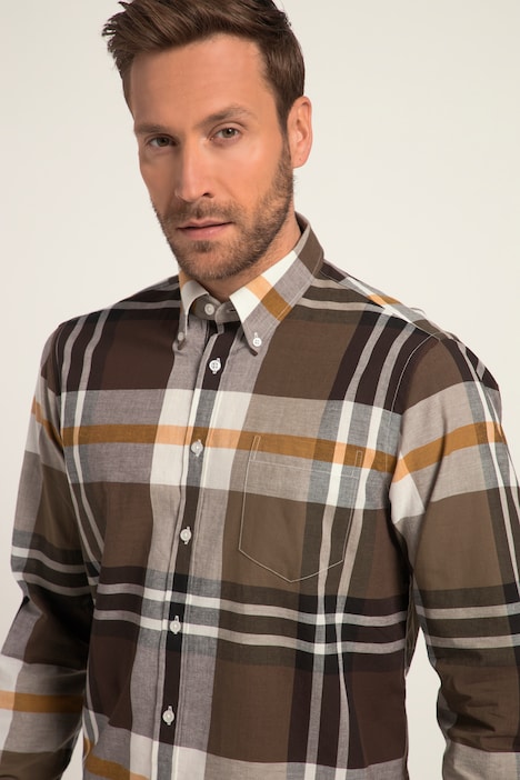 Karohemd, Langarm, Buttondown-Kragen, Modern Fit