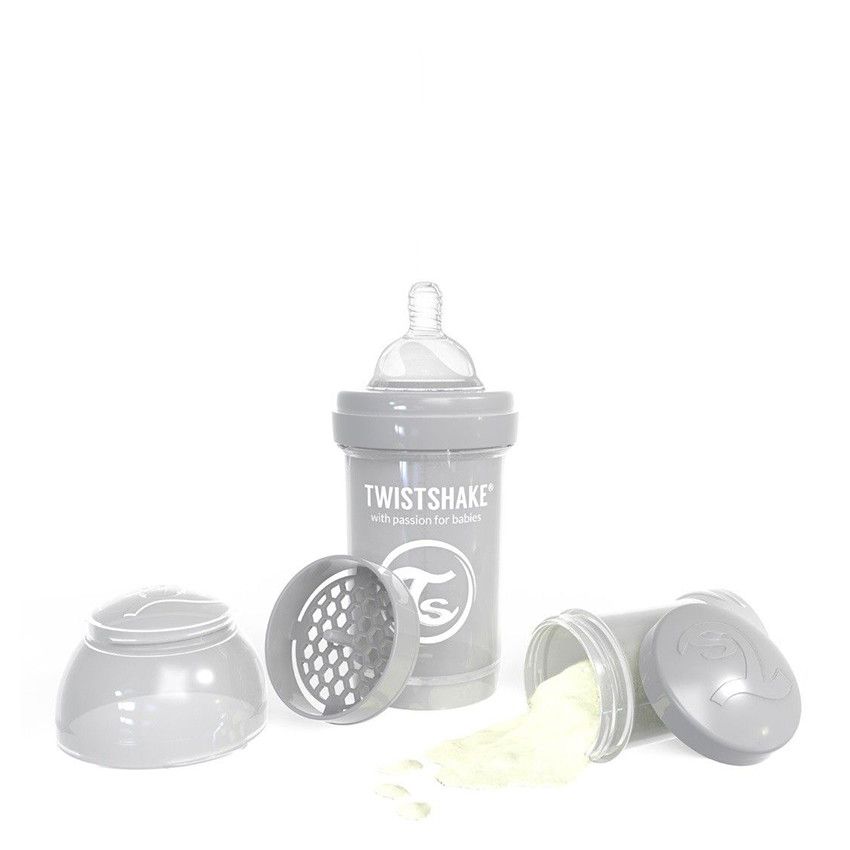 Biberon anti-colique 180 ml - Gris Pastel - Ecru