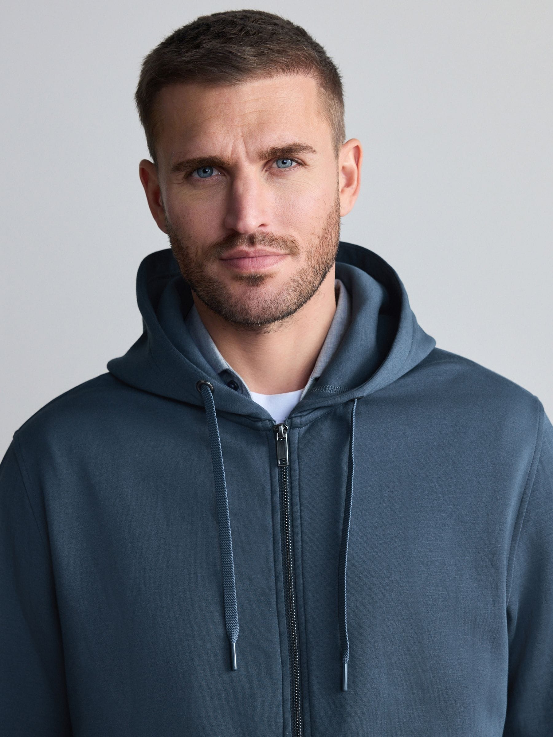 Blauw - Signature Soft Touch Modal Full Zip Hoodie