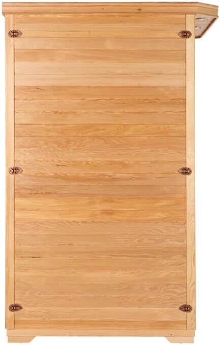 Home Deluxe – Infrarotkabine REDSUN M – 120 x 105 x 190 cm - für 2 Personen, 5 Keramikstrahler – Holz: Hemlocktanne I Infrarotsauna, Sauna, Wärmekabine, Infrarot
