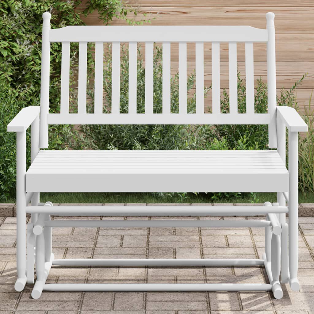 vidaXL Schommelbank Wit 118x70x104,5 cm Massief Populierenhout