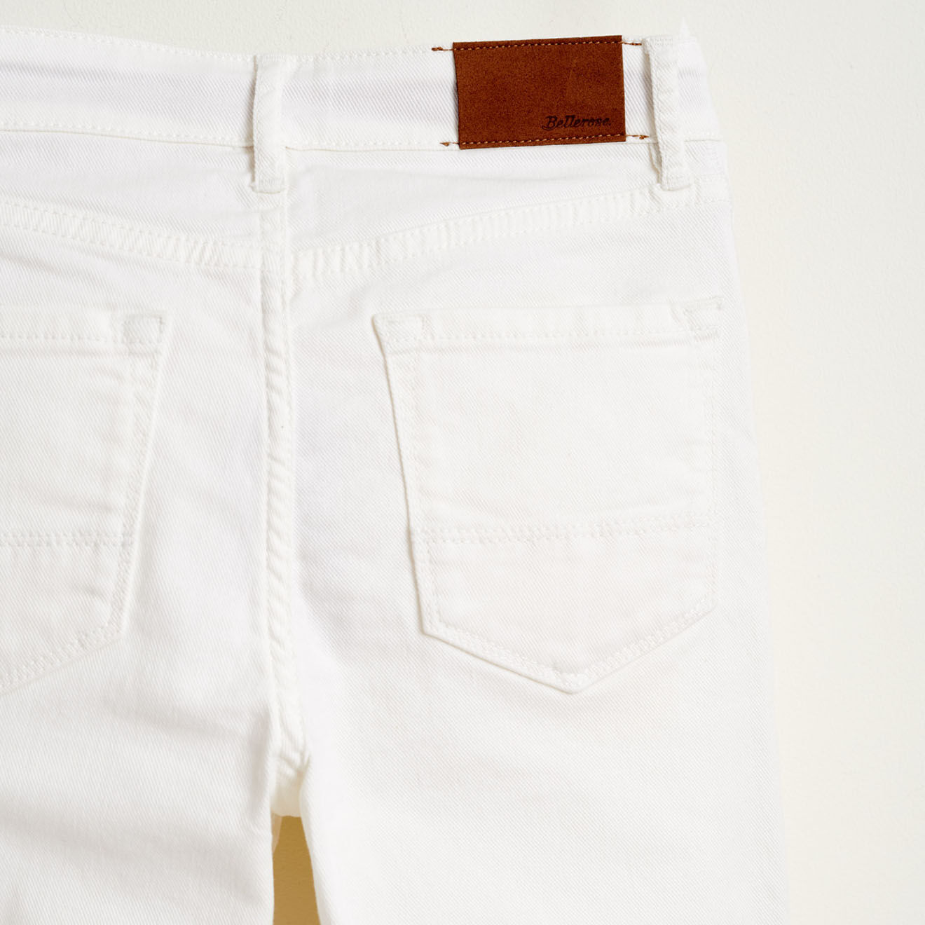 Bellerose Pantalon Pinata en Toile de Coton coupe droite blanc