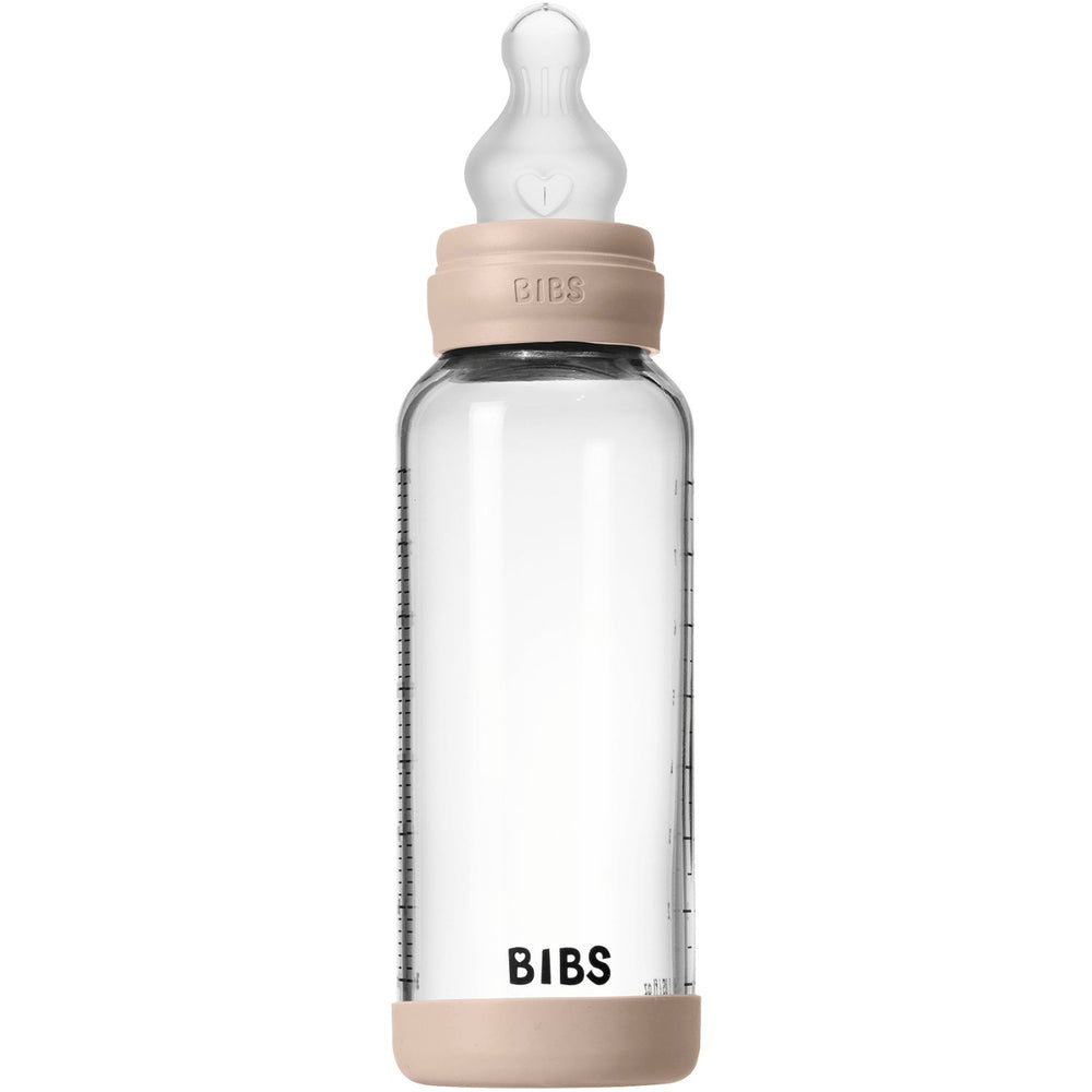 Køb Bibs Blush Glass Baby Flaske Round Silicone Medium Flow