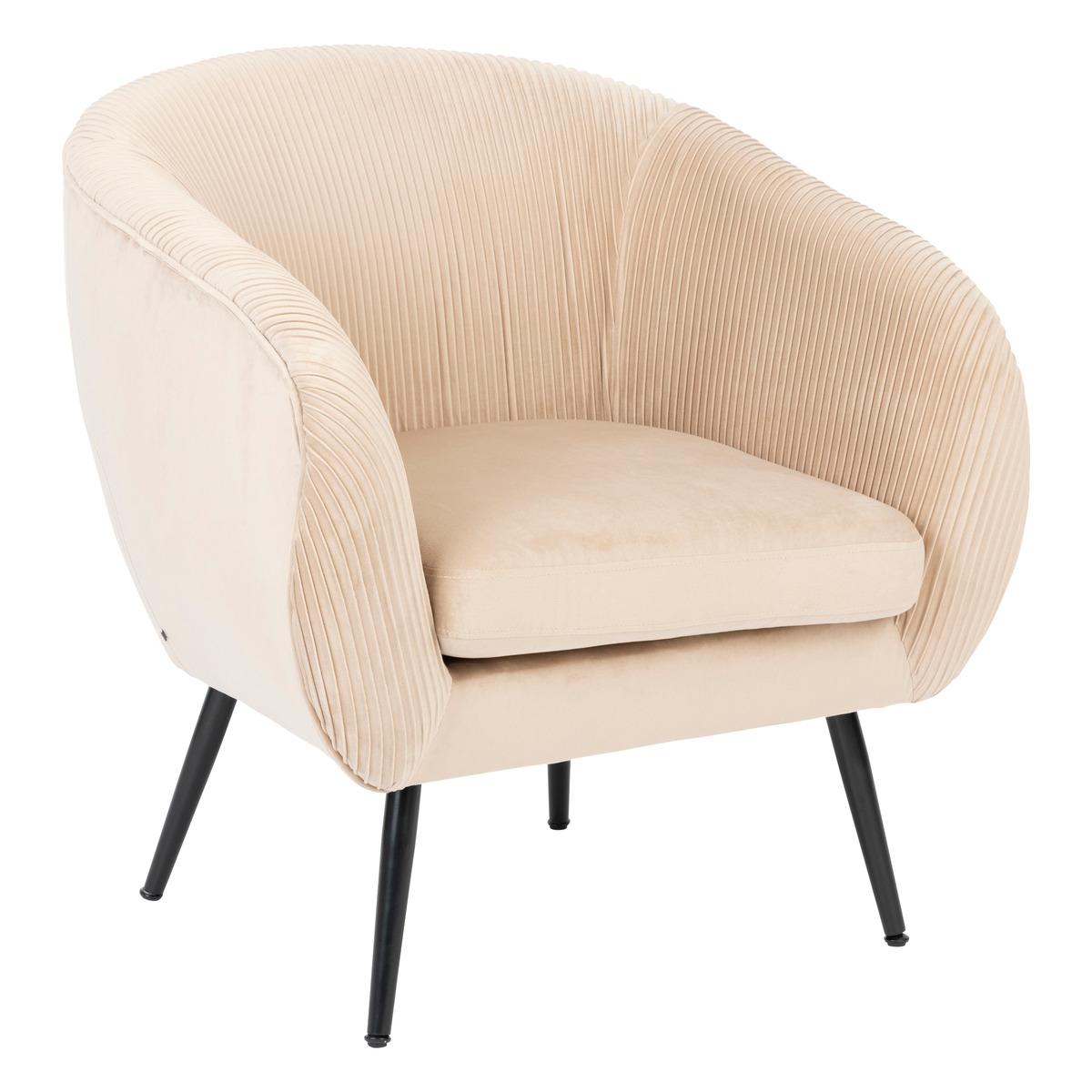 FAUTEUIL VELOURS SOLARO BEIGE