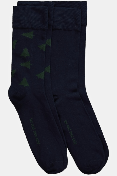 X-Mas Socken, 2er-Pack, Doppelpack, Tannenbaum, einfarbig, weiteres Bündchen