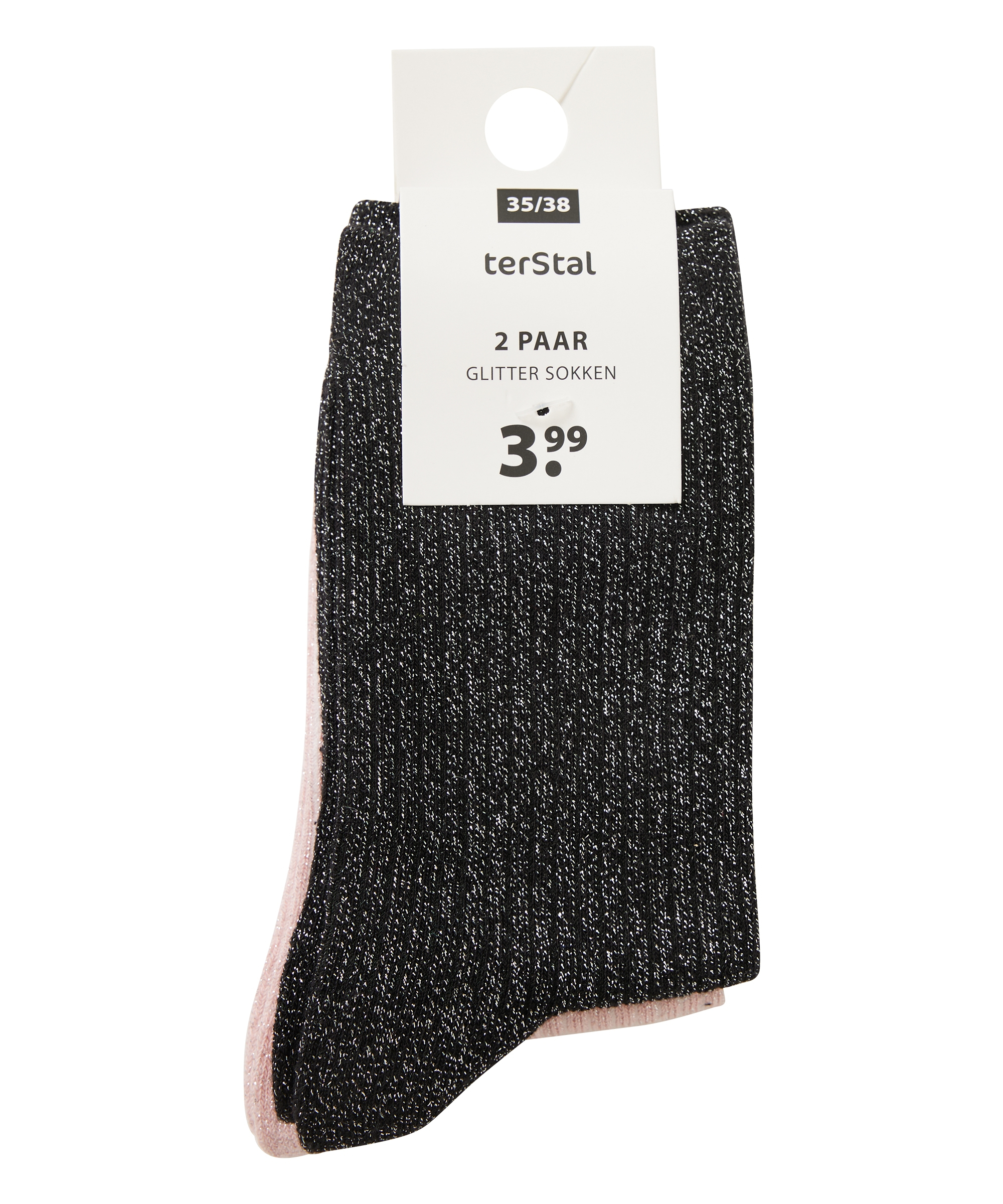 2-pack glitter sokken