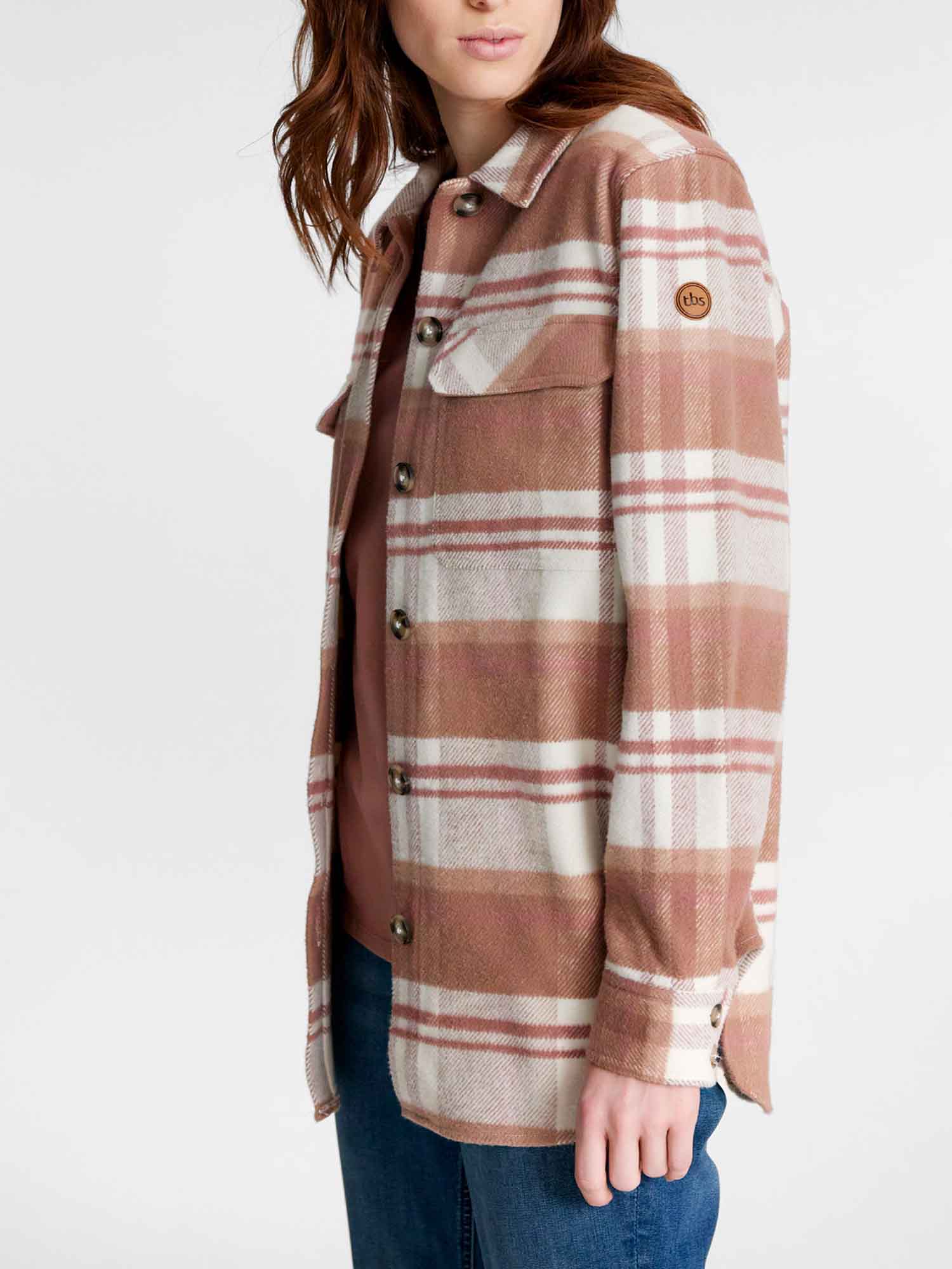 Sur-Chemise Femme A Carreaux Marron