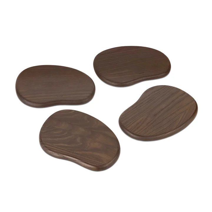 Ferm Living - Cairn Butter Boards, dunkelbraun (4er-Set)