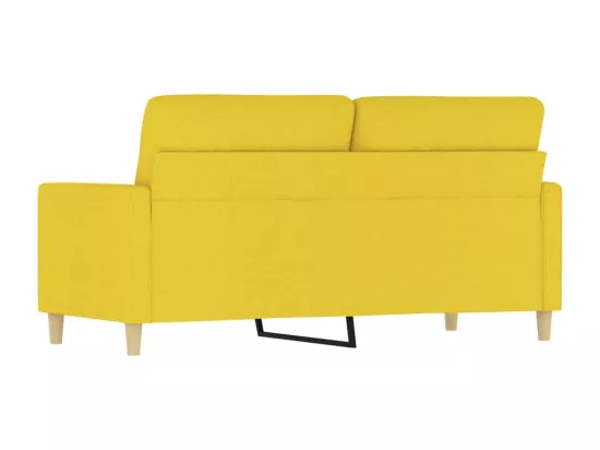 Canapé à 2 places Jaune clair 140 cm Tissu