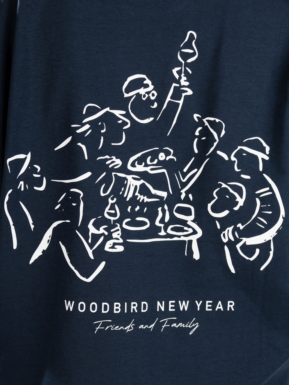 Woodbird Baine Family T-Shirt dark navy