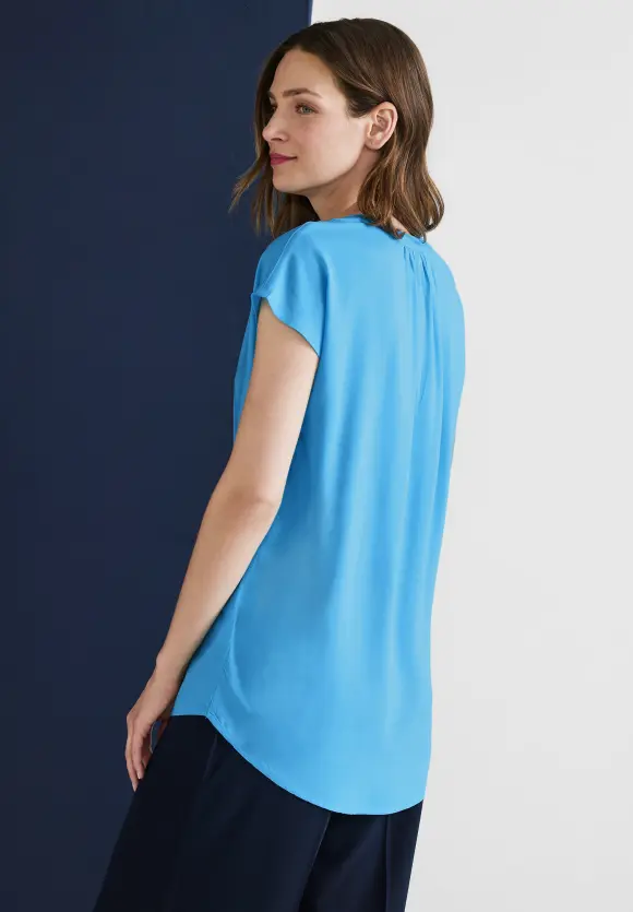Viskose Long Blusenshirt - splash blue
