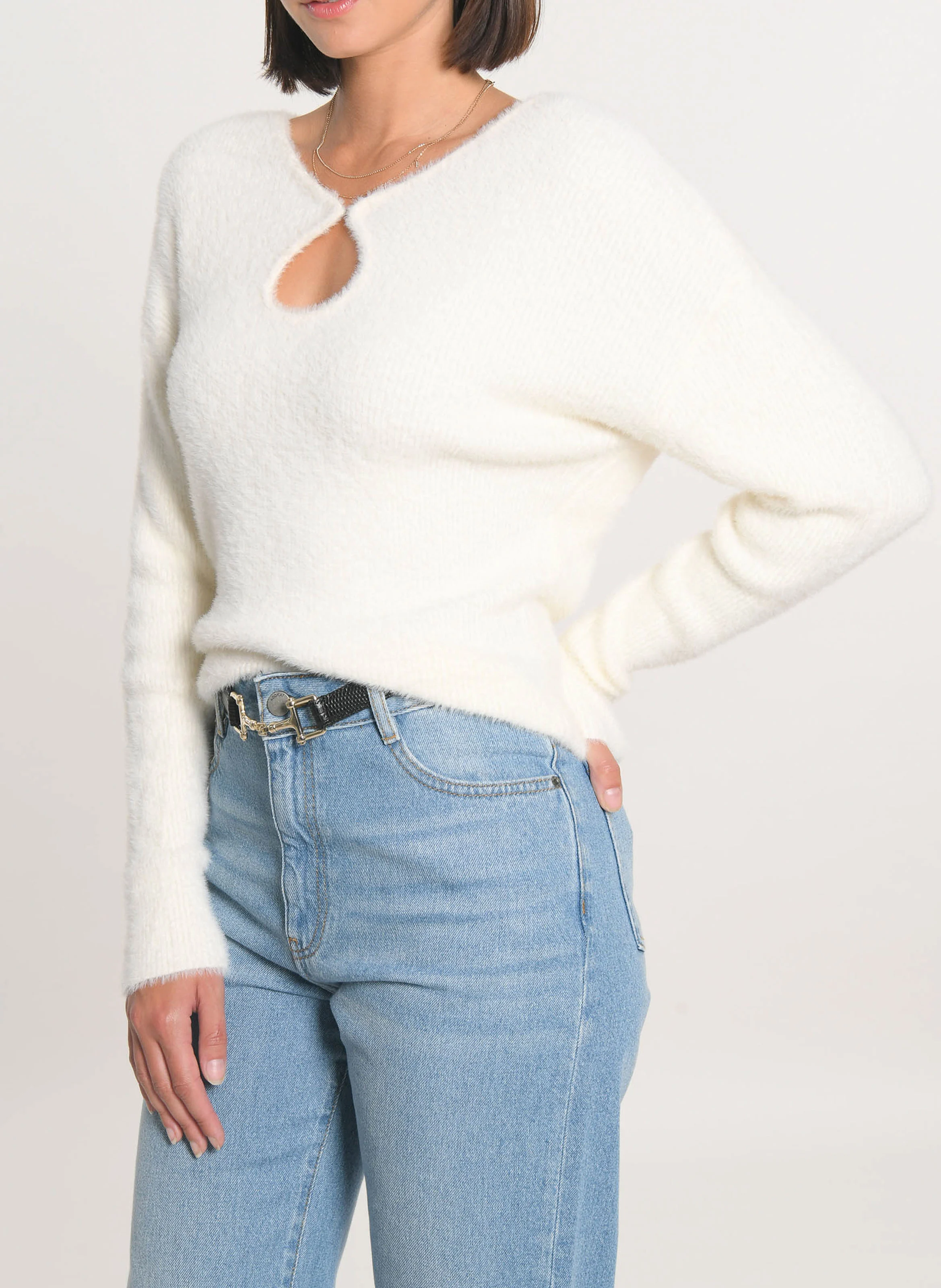 MYLO - Pull oversize en maille | Blanc