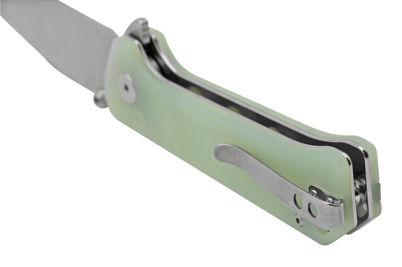 QSP Grebe QS147-D1, 14C28N Clippoint Jade G10, zakmes