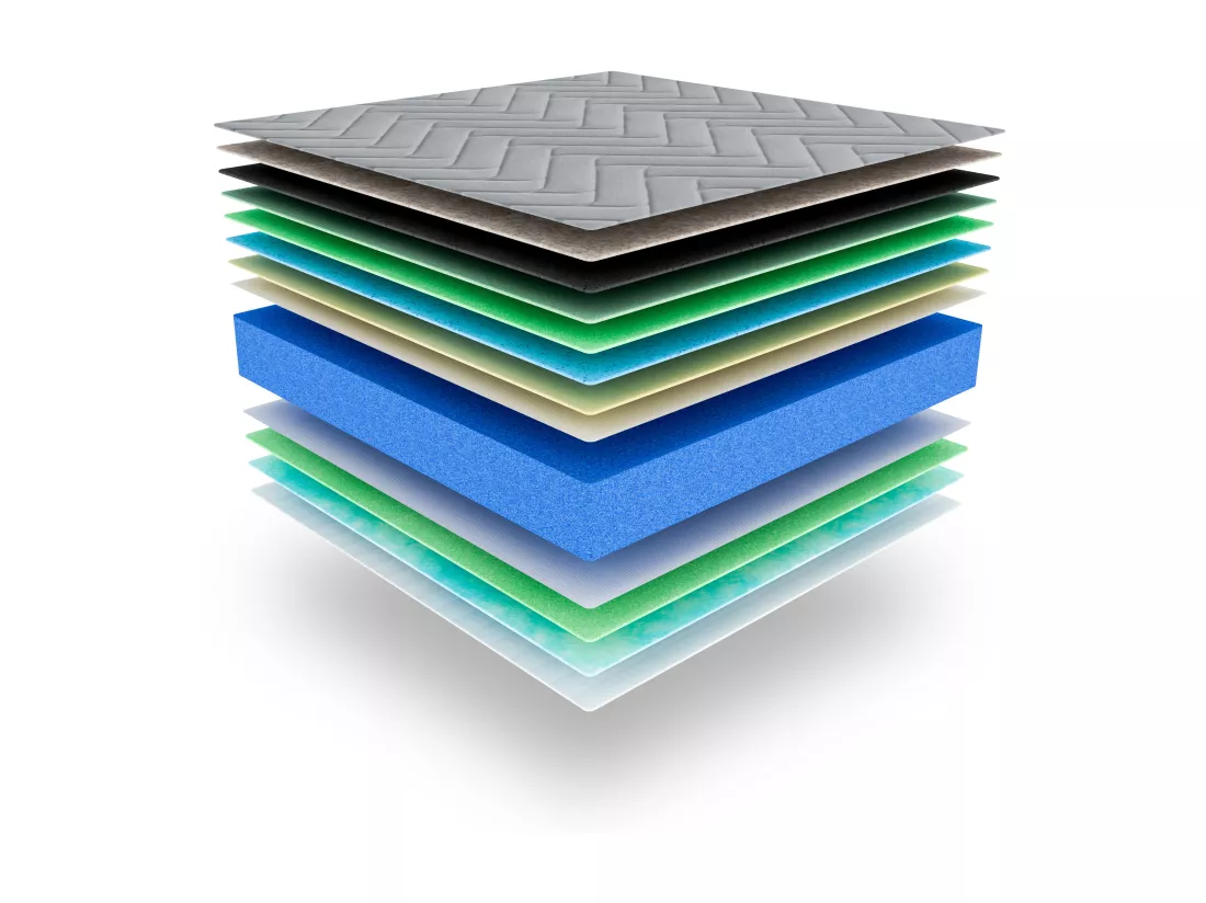Matelas Wooly Level XL 180x200 cm - Hauteur 30 cm - Mousse Gel rafraîchissant - Mémoire de Forme - Haute Densité - Laine - Latex 70 - Confort Ferme