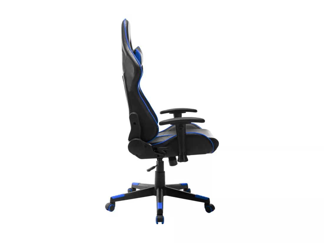 Chaise de jeu Noir et bleu Cuir artificiel
