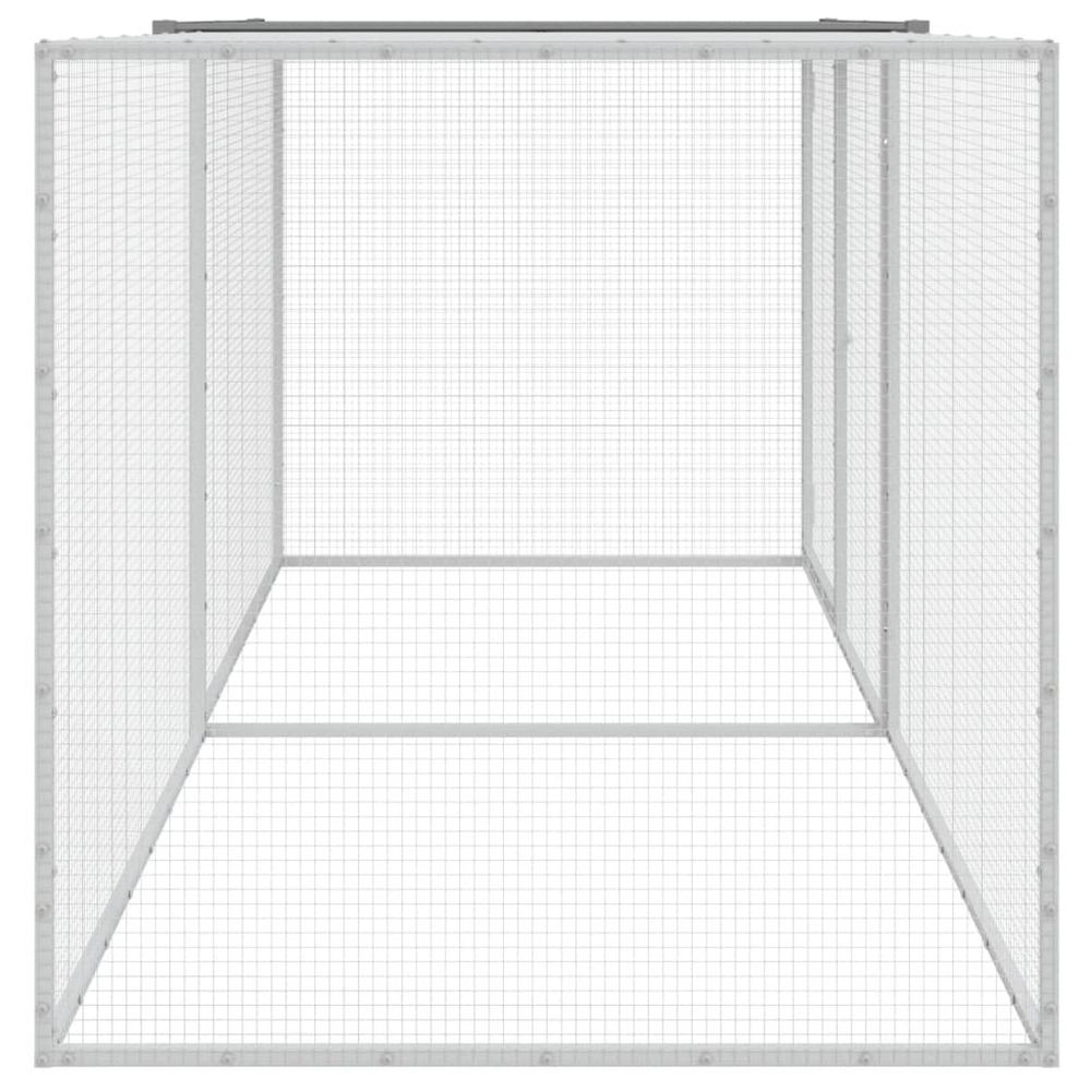 Poulailler avec toit gris clair 203x98x90 cm acier galvanisé